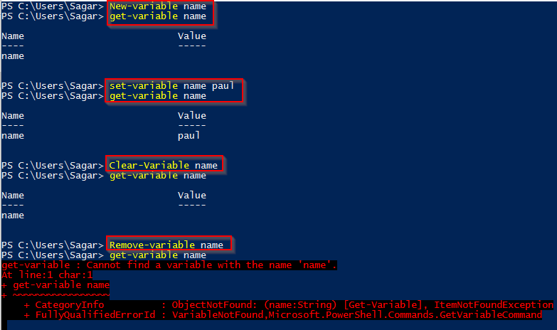 Variables In Windows Powershell